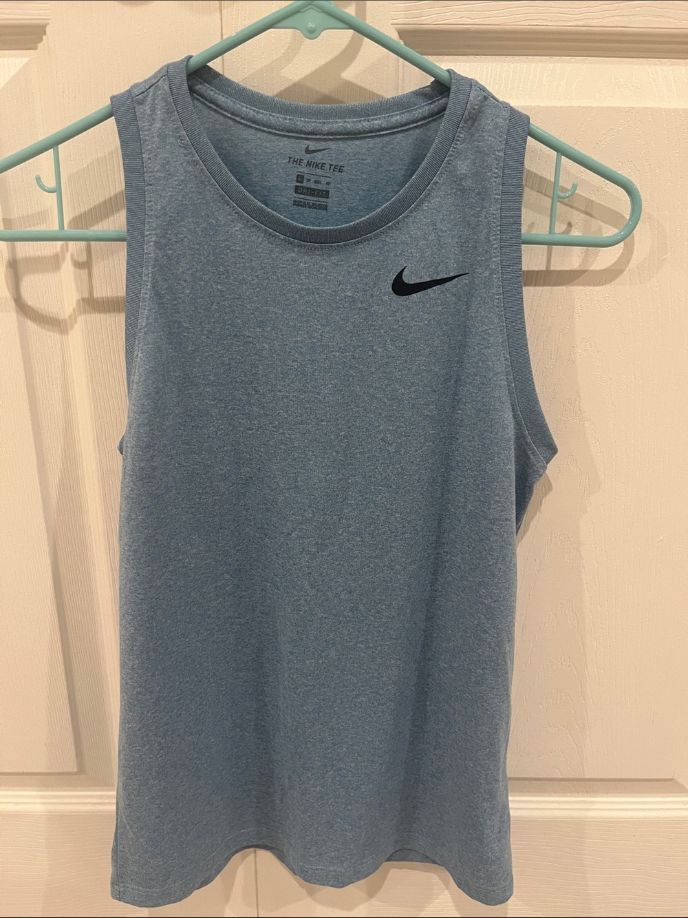 Nike Sky Blue Athletic Tank with Black Swoosh